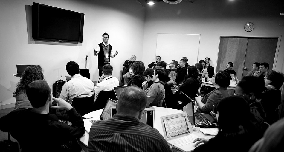 Justin Wise leading an early Structure Session workshop